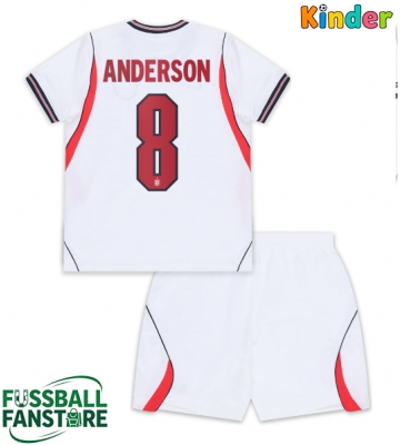 England Elliot Anderson #8 Replik Heimtrikot Kinder WM 2026 Kurzarm (+ Kurze Hosen)